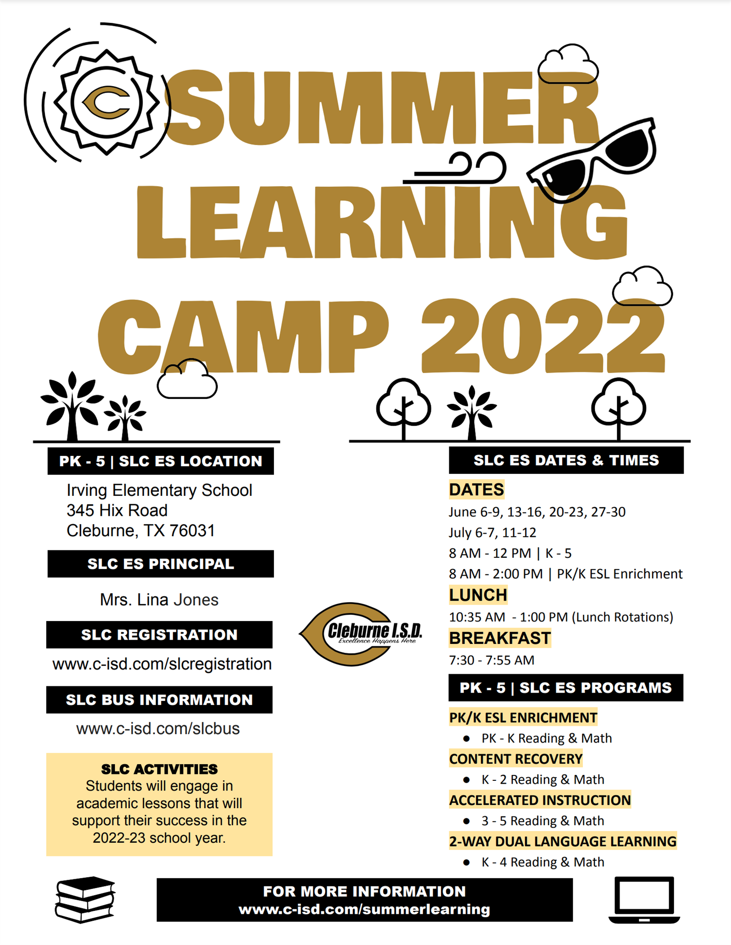 2022 Middle School | Summer Learning Flyer